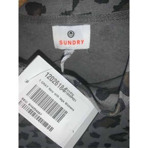 SUNDRY LEOPARD PRINT FUNNELNECK SWEATSHIRT - Picture 8 of 12